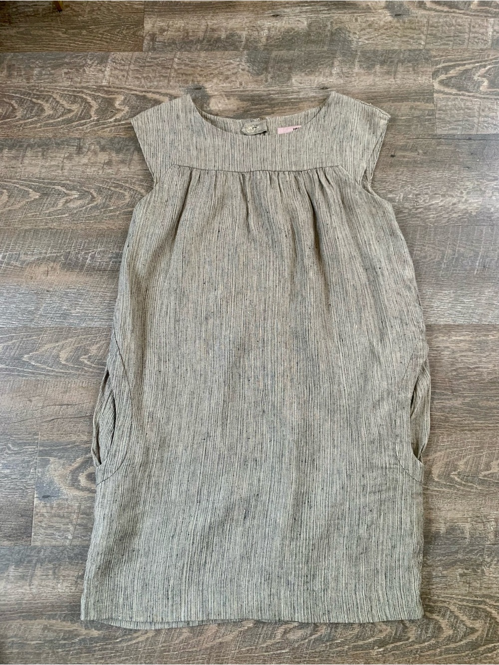 H&M Striped Knit Sleeveless Dress in Beige and Black